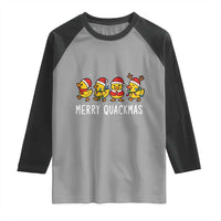 Funny Christmas Duck Raglan Shirt Merry Quackmas Gift - Wonder Print Shop