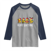 Funny Christmas Duck Raglan Shirt Merry Quackmas Gift - Wonder Print Shop