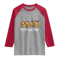 Funny Christmas Duck Raglan Shirt Merry Quackmas Gift - Wonder Print Shop
