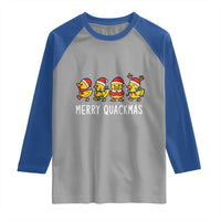 Funny Christmas Duck Raglan Shirt Merry Quackmas Gift - Wonder Print Shop