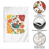 Thanksgiving Duck Lover Gift Garden Flag Cute Duck Drinking Coffee - Wonder Print Shop