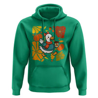Thanksgiving Duck Lover Gift Hoodie Cute Duck Drinking Coffee - Wonder Print Shop