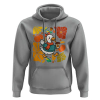 Thanksgiving Duck Lover Gift Hoodie Cute Duck Drinking Coffee - Wonder Print Shop