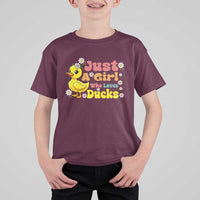 Duck Lover Gift T Shirt For Kid Just A Girl Who Loves Ducks - Wonder Print Shop