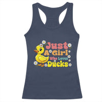 Duck Lover Gift Racerback Tank Top Just A Girl Who Loves Ducks - Wonder Print Shop