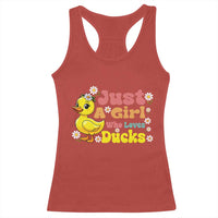 Duck Lover Gift Racerback Tank Top Just A Girl Who Loves Ducks - Wonder Print Shop