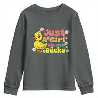 Duck Lover Gift Youth Sweatshirt Just A Girl Who Loves Ducks - Wonder Print Shop