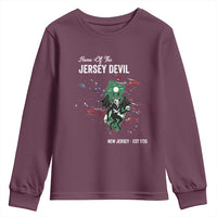 Jersey Devil Youth Sweatshirt Home Of New Jersey Est 1735 Cryptid Gift - Wonder Print Shop