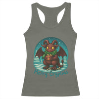 Jersey Devil Racerback Tank Top Merry Cryptidmas Funny Christmas Gift - Wonder Print Shop