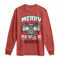 Jersey Devil Long Sleeve Shirt Merry Devils Christmas Cryptid Gift - Wonder Print Shop