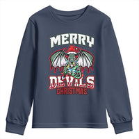 Jersey Devil Youth Sweatshirt Merry Devils Christmas Cryptid Gift - Wonder Print Shop