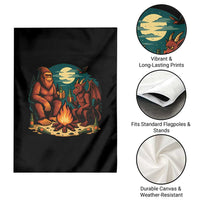 Funny Bigfoot And Jersey Devil Camping Cryptid Gift Garden Flag - Wonder Print Shop