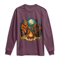 Funny Bigfoot And Jersey Devil Camping Cryptid Gift Long Sleeve Shirt - Wonder Print Shop