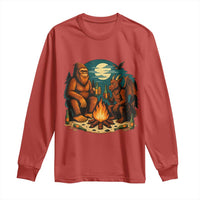 Funny Bigfoot And Jersey Devil Camping Cryptid Gift Long Sleeve Shirt - Wonder Print Shop