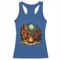 Funny Bigfoot And Jersey Devil Camping Cryptid Gift Racerback Tank Top - Wonder Print Shop