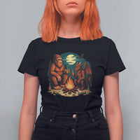 Funny Bigfoot And Jersey Devil Camping Cryptid Gift T Shirt For Women - Wonder Print Shop