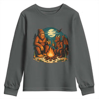 Funny Bigfoot And Jersey Devil Camping Cryptid Gift Youth Sweatshirt - Wonder Print Shop