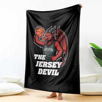 Funny Cryptid Sports Throw Blanket Jersey Devil Playing Basketball - Wonder Print Shop