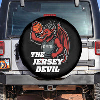 Funny Cryptid Sports Spare Tire Cover Jersey Devil Playing Basketball - Wonder Print Shop