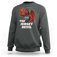 Funny Cryptid Sports Sweatshirt Jersey Devil Playing Basketball - Wonder Print Shop