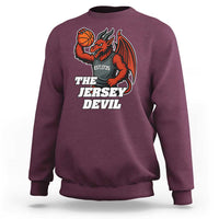 Funny Cryptid Sports Sweatshirt Jersey Devil Playing Basketball - Wonder Print Shop