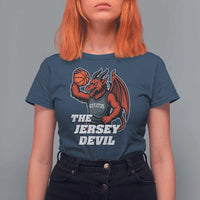 Funny Cryptid Sports T Shirt For Women Jersey Devil Playing Basketball - Wonder Print Shop