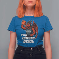 Funny Cryptid Sports T Shirt For Women Jersey Devil Playing Basketball - Wonder Print Shop