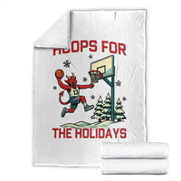 Funny Christmas Basketball Jersey Devil Throw Blanket Hoops For The Holidays - Wonder Print Shop