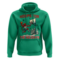 Funny Christmas Basketball Jersey Devil Hoodie Hoops For The Holidays - Wonder Print Shop