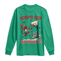 Funny Christmas Basketball Jersey Devil Long Sleeve Shirt Hoops For The Holidays - Wonder Print Shop