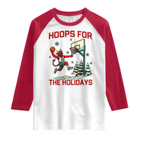 Funny Christmas Basketball Jersey Devil Raglan Shirt Hoops For The Holidays - Wonder Print Shop