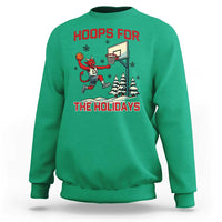 Funny Christmas Basketball Jersey Devil Sweatshirt Hoops For The Holidays - Wonder Print Shop
