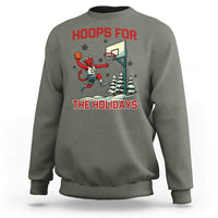 Funny Christmas Basketball Jersey Devil Sweatshirt Hoops For The Holidays - Wonder Print Shop