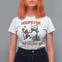 Funny Christmas Basketball Jersey Devil T Shirt For Women Hoops For The Holidays - Wonder Print Shop