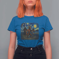 Jersey Devil Starry Night T Shirt For Women Van Gogh Cryptid Gift - Wonder Print Shop