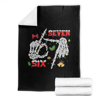Six And Seven Meme Skeleton Throw Blanket Funny Trendy Christmas Party Gift - Wonder Print Shop