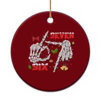 Six And Seven Meme Skeleton Ceramic Ornament Funny Trendy Xmas Party Gift - Wonder Print Shop