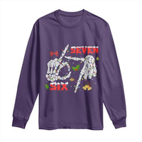 Six And Seven Meme Skeleton Long Sleeve Shirt Funny Trendy Christmas Party Gift - Wonder Print Shop