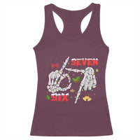 Six And Seven Meme Skeleton Racerback Tank Top Funny Trendy Christmas Party Gift - Wonder Print Shop