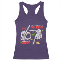 Six And Seven Meme Skeleton Racerback Tank Top Funny Trendy Christmas Party Gift - Wonder Print Shop