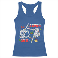 Six And Seven Meme Skeleton Racerback Tank Top Funny Trendy Christmas Party Gift - Wonder Print Shop