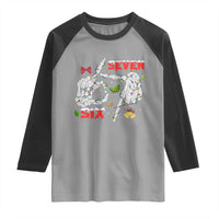 Six And Seven Meme Skeleton Raglan Shirt Funny Trendy Christmas Party Gift - Wonder Print Shop