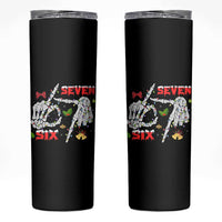 Six And Seven Meme Skeleton Skinny Tumbler Funny Trendy Christmas Party Gift - Wonder Print Shop
