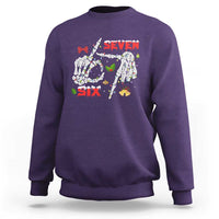 Six And Seven Meme Skeleton Sweatshirt Funny Trendy Christmas Party Gift - Wonder Print Shop