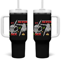 Six And Seven Meme Skeleton Tumbler With Handle Funny Trendy Christmas Party Gift - Wonder Print Shop
