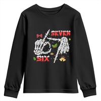 Six And Seven Meme Skeleton Youth Sweatshirt Funny Trendy Christmas Party Gift - Wonder Print Shop