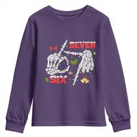Six And Seven Meme Skeleton Youth Sweatshirt Funny Trendy Christmas Party Gift - Wonder Print Shop