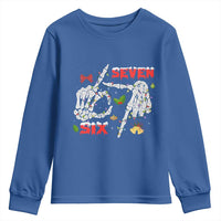 Six And Seven Meme Skeleton Youth Sweatshirt Funny Trendy Christmas Party Gift - Wonder Print Shop