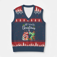 All I Want For Xmas Is 67 V-Neck Knit Sweater Vest Trending Meme Holiday Gift - Wonder Print Shop