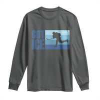 Got Ice Long Sleeve Shirt Ocean Blue Retro Ice Hockey Sport Lover Gift - Wonder Print Shop